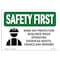 Signmission OSHA Sign, Hard Hat Protection Required, 18in X 12in Rigid Plastic, 18" W, 12" H, Landscape OS-SF-P-1218-L-10633 - alternate 1